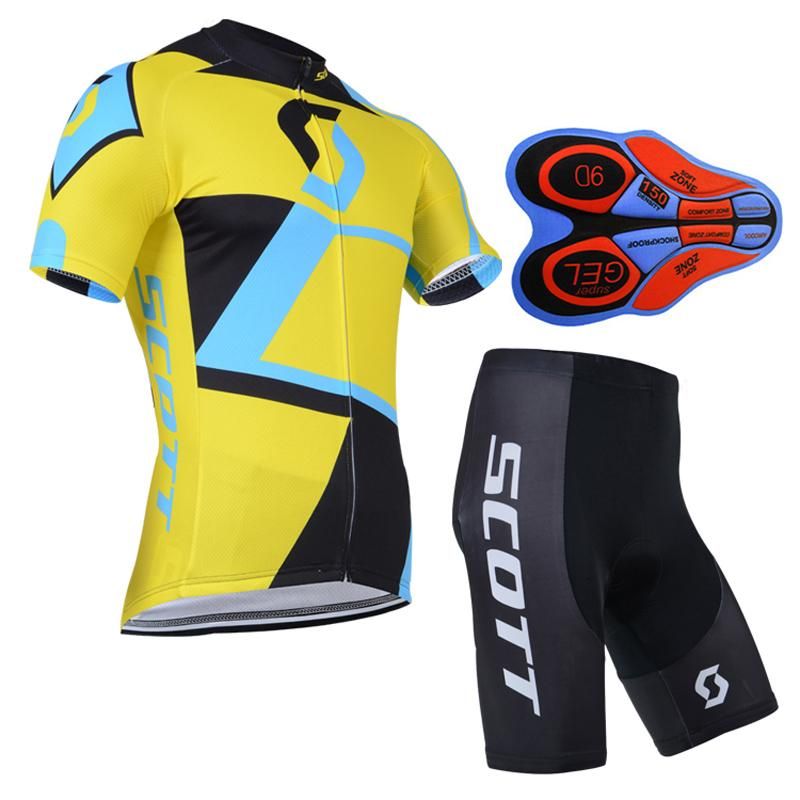 2019 New Scott Cycling Jersey Set Short Sleeves Bike Wear Quick Dry 9D Gel Pad Compressed Bike
