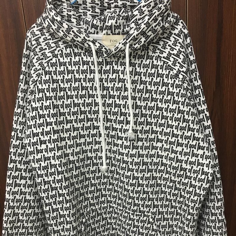 fear of god print hoodie