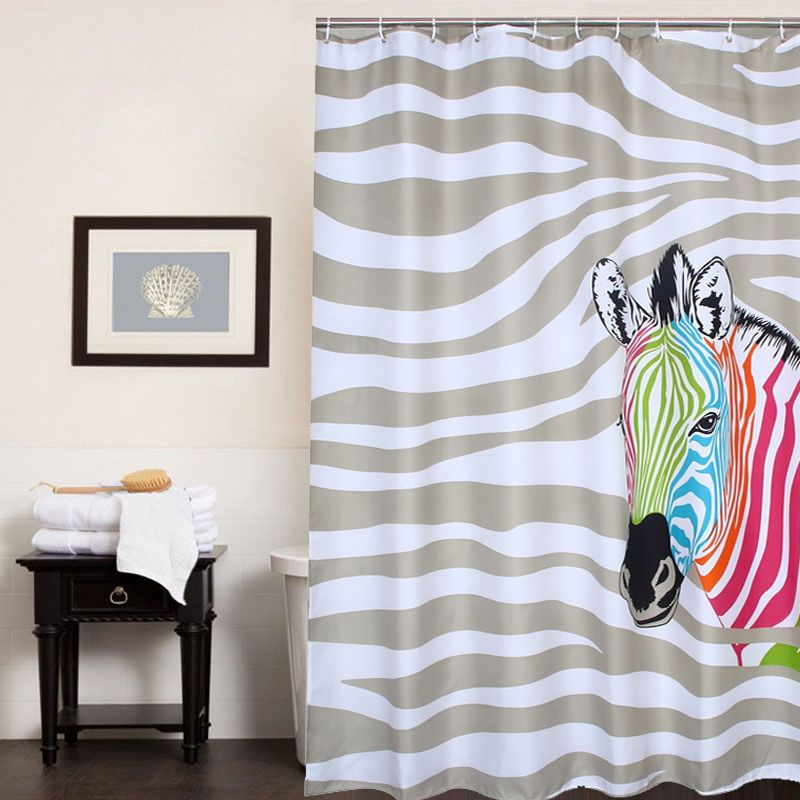 zebra print shower curtain