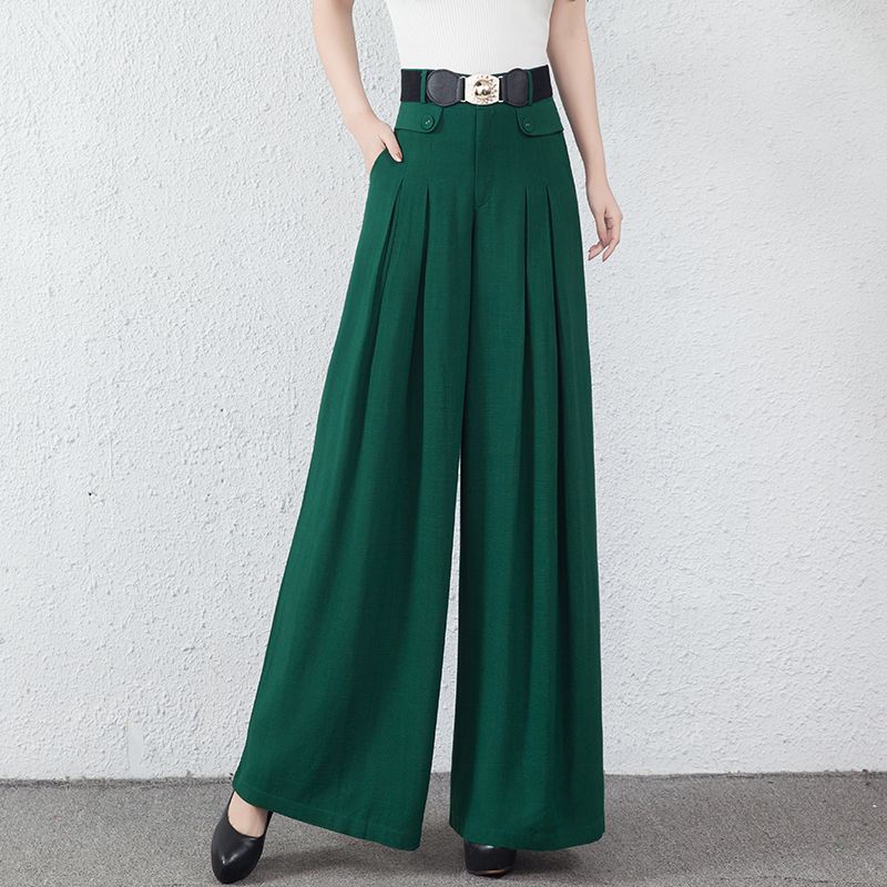 Compra Pantalón Ancho Para Mujer Cintura Elástica Tallas Grandes Negro Verde  Cintura Alta Primavera Otoño Nueva Moda Pantalones Largos Sueltos Mujer  Yys0702 Barato | Entrega Rápida Y Calidad | Es.Dhgate