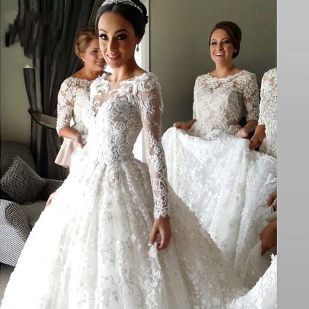 celebrity long sleeve wedding dress