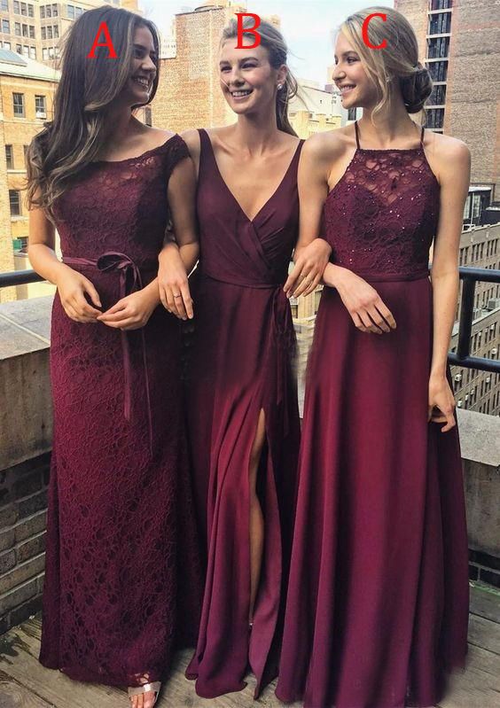 lace halter bridesmaid dresses