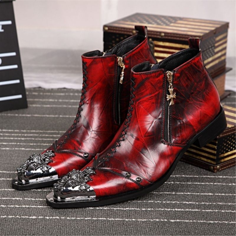red dress boots mens