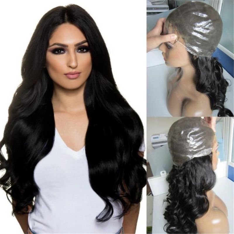 New Product Jet Black Color 1 Virgin Brazilian Wavy Hair Full Thin