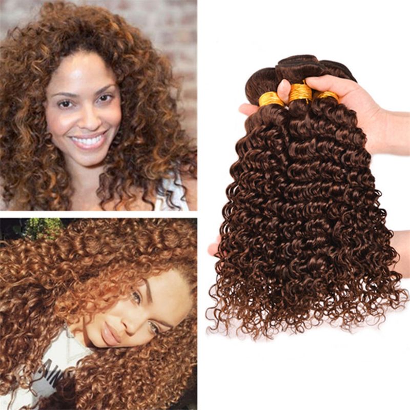 Chestnut Brown Deep Wave Virgin Peruvian Hair Weaves 4 Light Brown Deep Curly Human Hair 3 Bundles Extensions Body Wave Human Hair Weave Natural