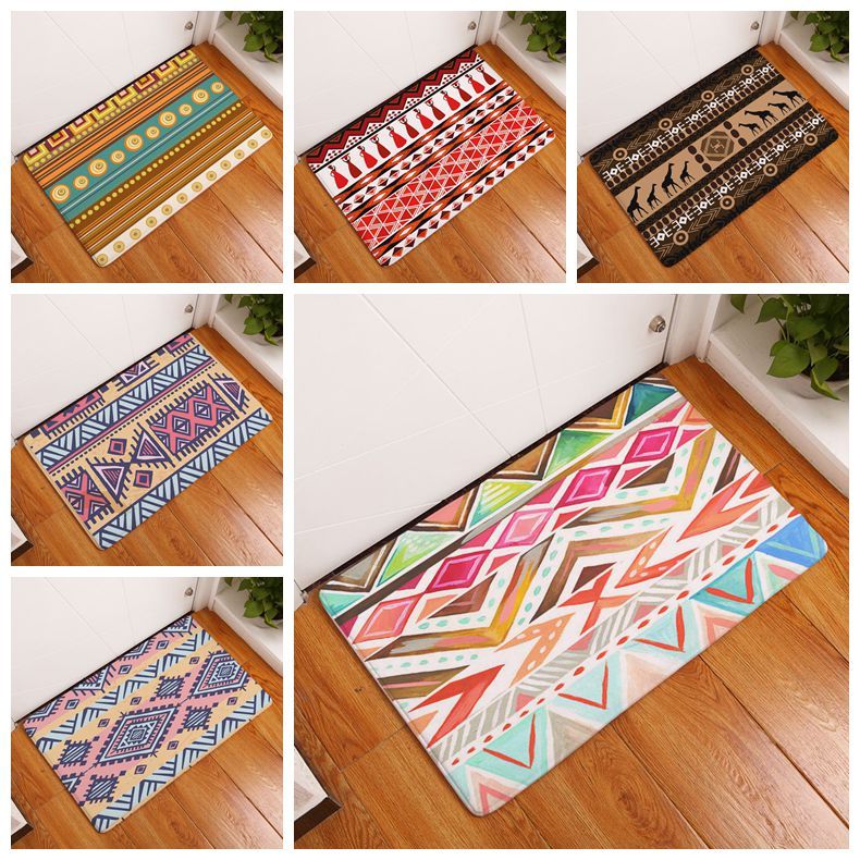 Ethnic Design Living Room Kitchen Bathroom Mat Indian Boho Style