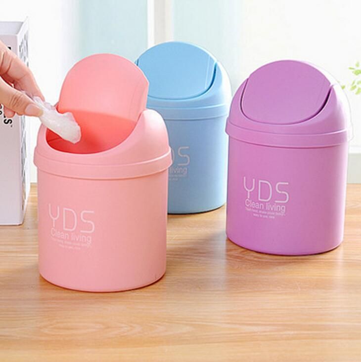 2020 Mini Cute Trash Can Garbage Can Waste Bins On Table Desk