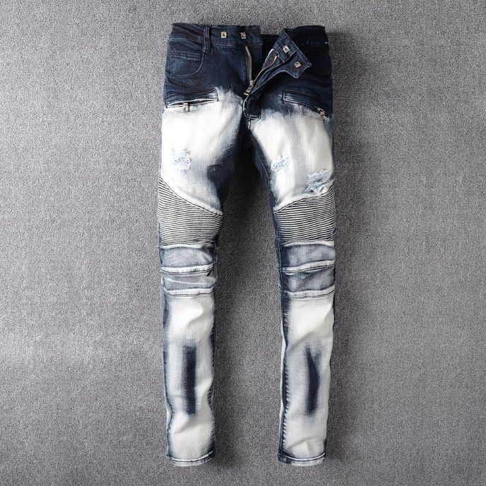 bleached biker jeans
