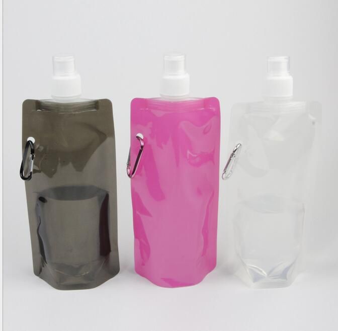 480ml Flexible Collapsible Foldable Reusable Water Bottles Ice Bag Outdoor  Sport