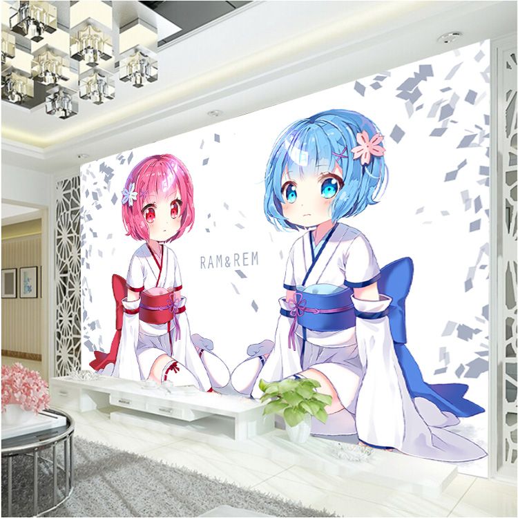 Japanese Anime Wallpaper Rem Ram Wall Mural Custom 3d Wallpaper For Wall Girls Bedroom Livingroom Hotel Seishin Restaurant Cute Room Decor Canada