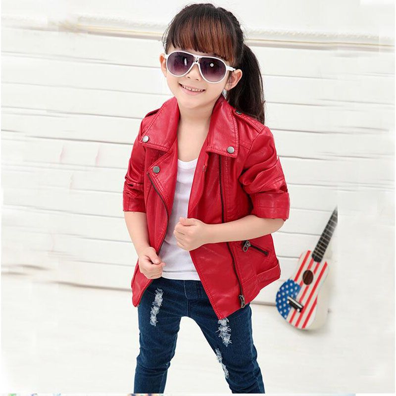 baby red leather jacket