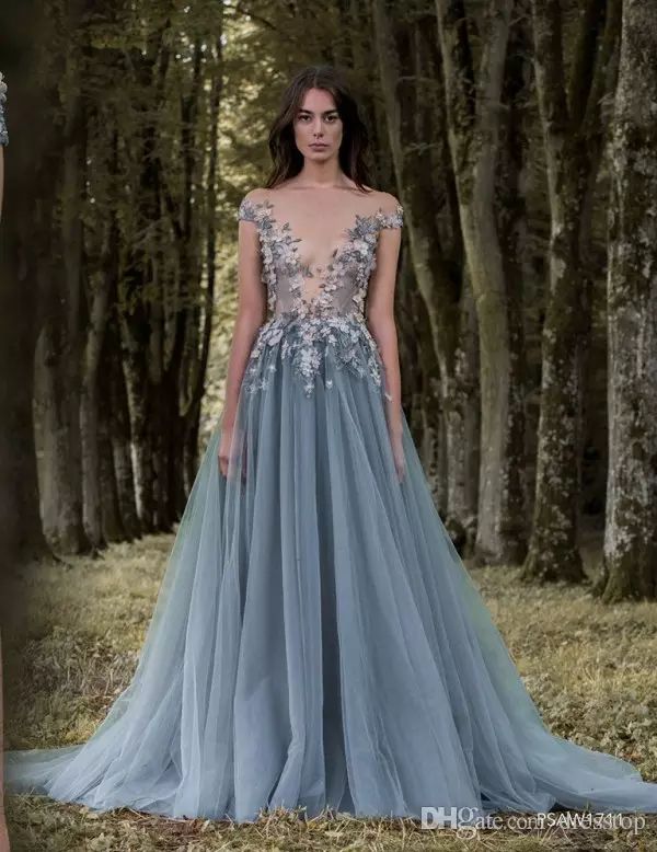 grey party wear dresses
