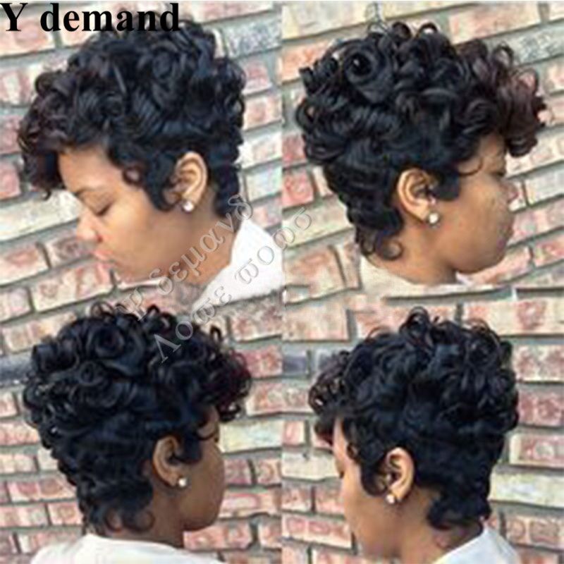 perruque femme noire courte