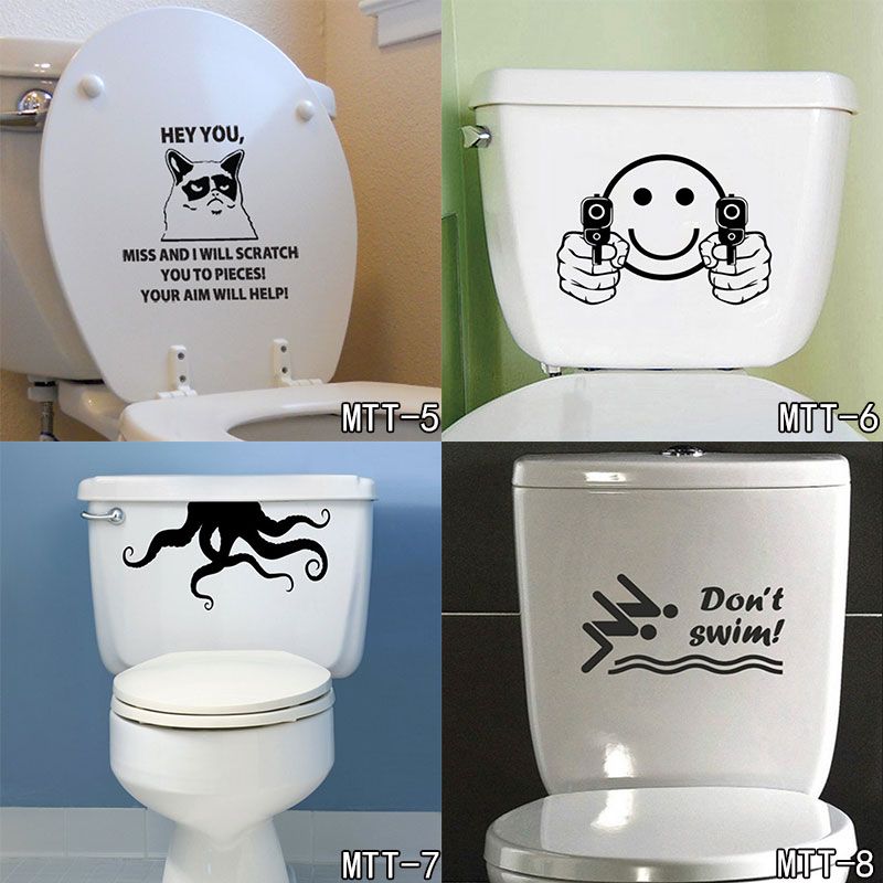 1 pcs Funny Bathroom Decor Home Decoration Creative Toilet Stickers WC Kids Room 3D Wall Sticker 1 pcs Funny Bathroom Decor Home Decoration Creative Toilet Stickers WC Kids Room 3D Wall Sticker