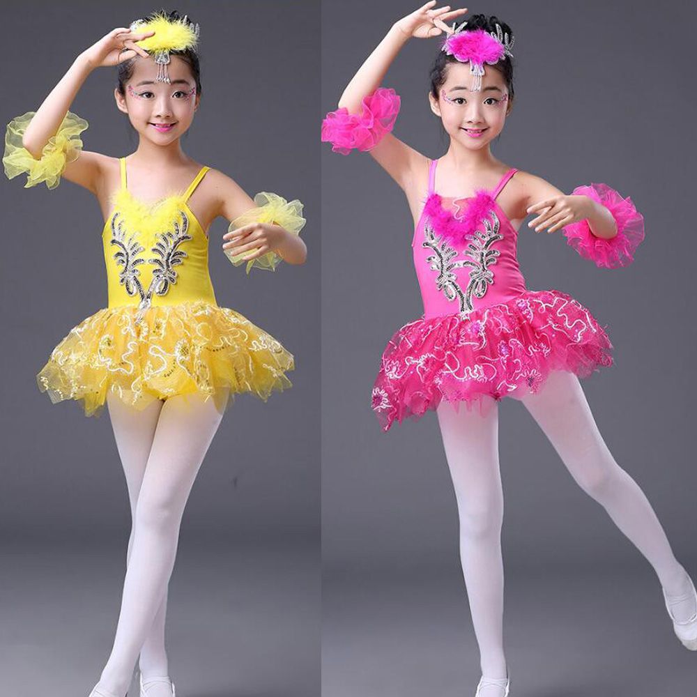 UK enfants filles Ballet robe de danse paillettes ballerine Gym Tutu jupes Costume de fête 