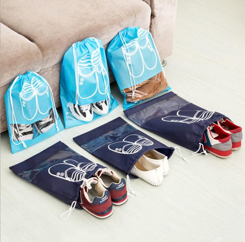 10pcs Shoe Bags Dust Proof Non-woven Fabric Shoes Holder Drawstring Shoe Storage