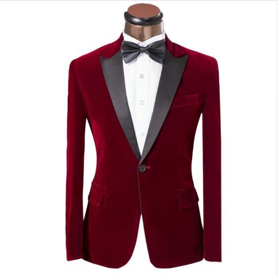 dark red velvet suit