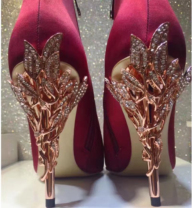 burgundy bridal heels