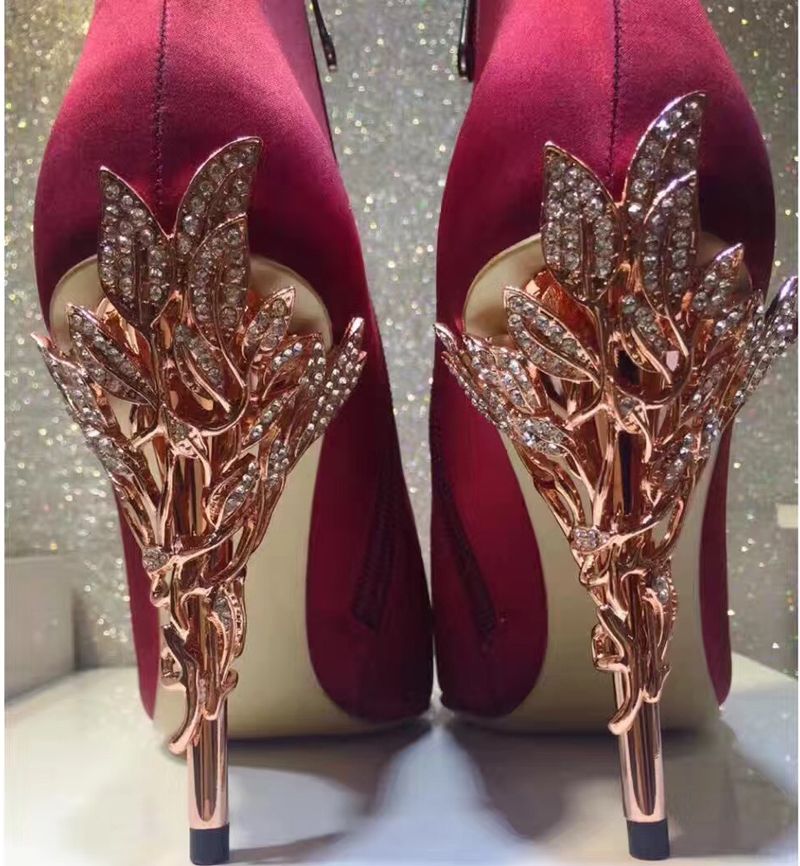 maroon bridal shoes