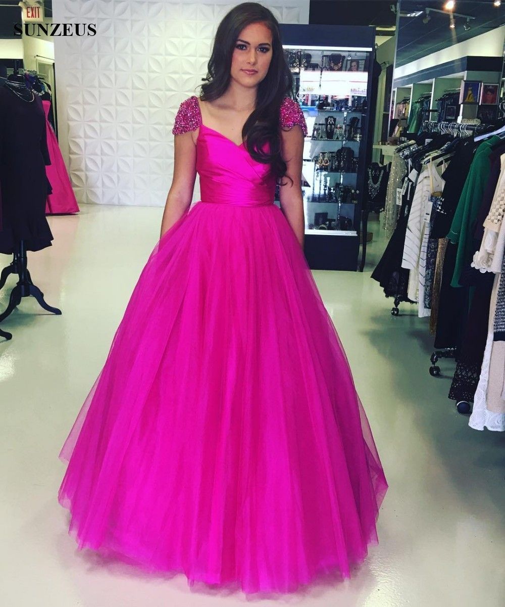 vestito fucsia lungo