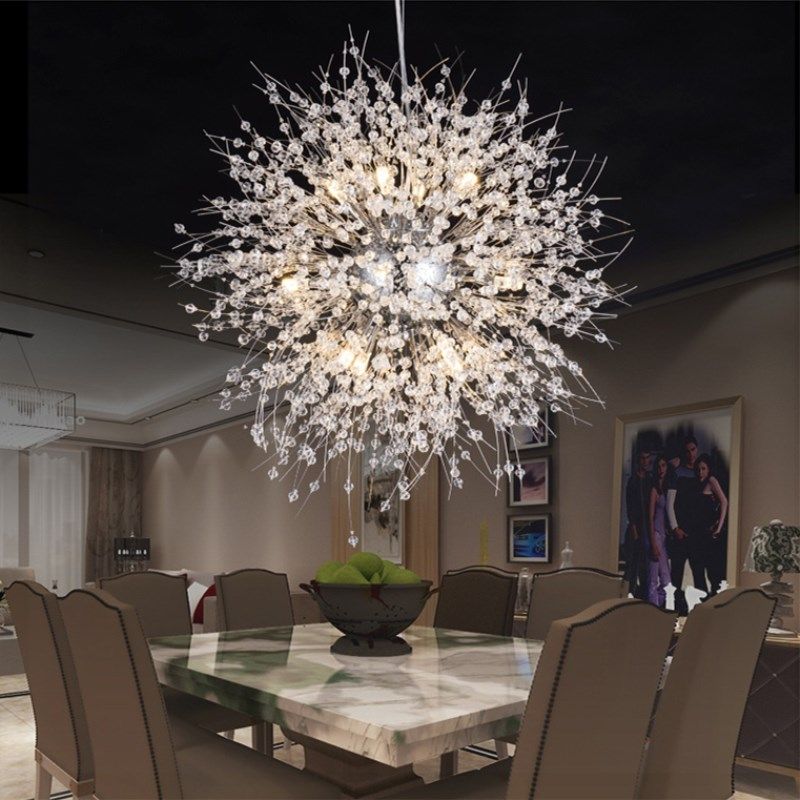 Modern Dandelion Led Ceiling Light Crystal Chandeliers Lighting