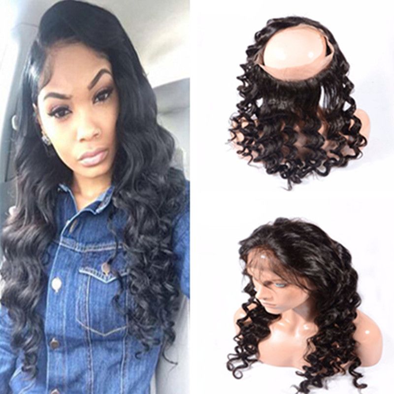 Pre Plucked 360 Lace Frontal Loose Deep Wave 360 Lace Virgin Hair