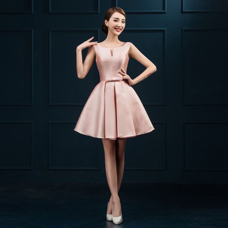 New Short Evening Dresses Elegant High Neck Bride Gown Sexy Backless Satin Ball Prom Party Homecoming Graduation Formal Dress From Charm Tong 45 22 Dhgate Com