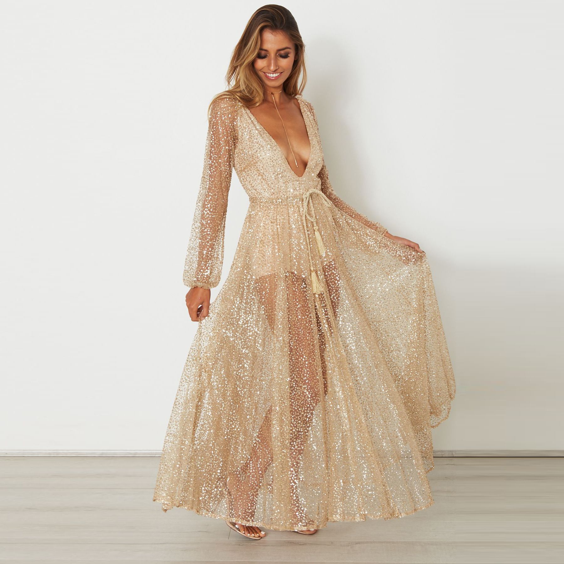 robe transparente longue