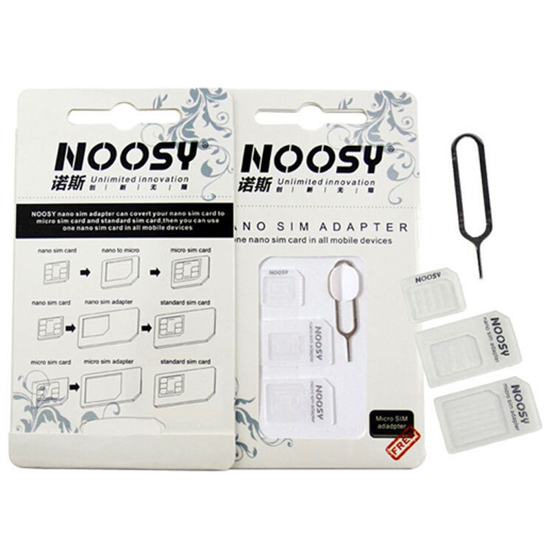 4 In 1 Noosy Micro Sim Adapter Nano Standar Sim Card Adapter 3