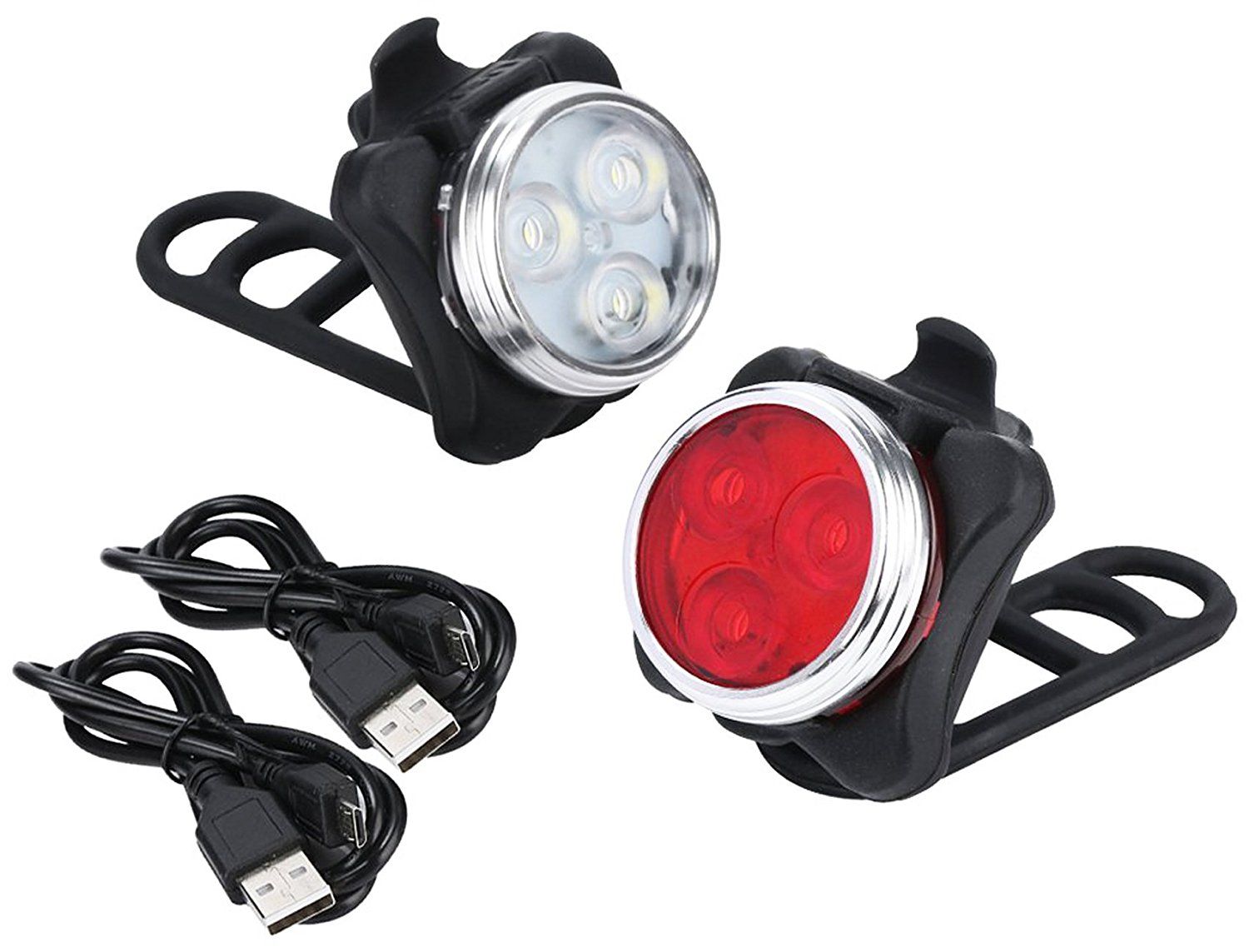 Super Bright USB Led Bike Bicycle Light Rechargeable Headlight or Taillight Set