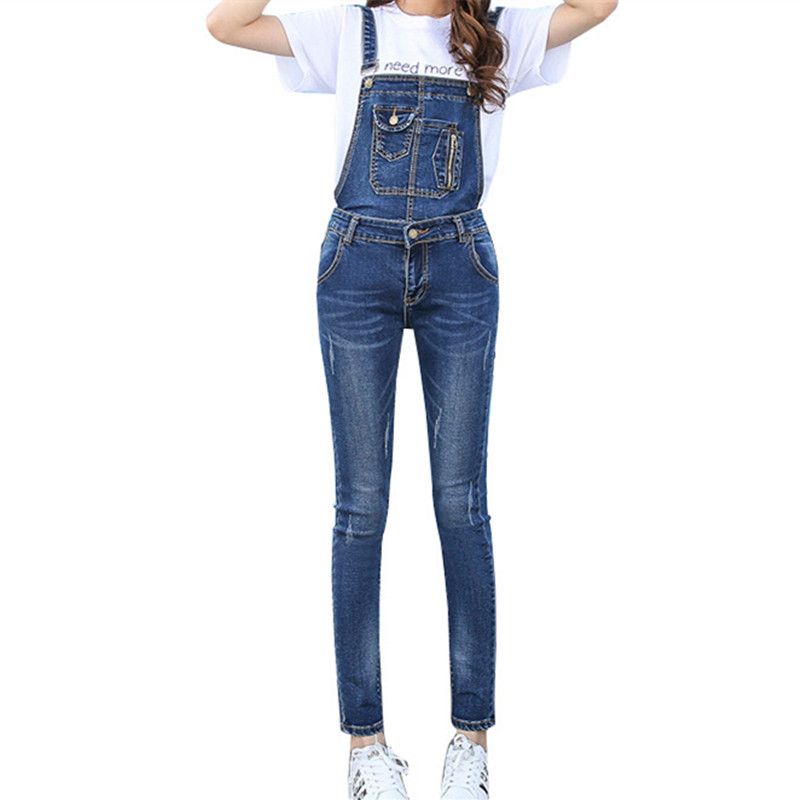 stretch denim jumpsuit womens