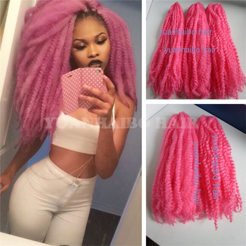 Wholesale Price 20in Folded Baby Pink Color Synthetic Marley Braids