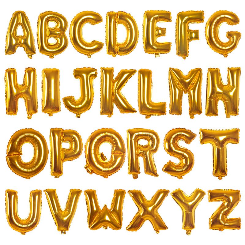large gold letter balloons