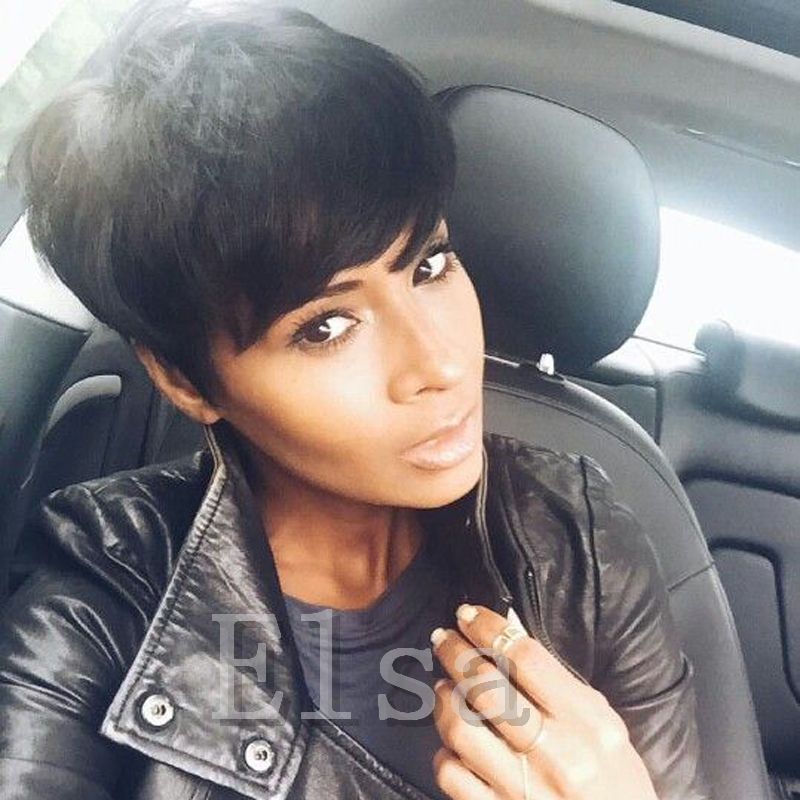 black short cut wigs