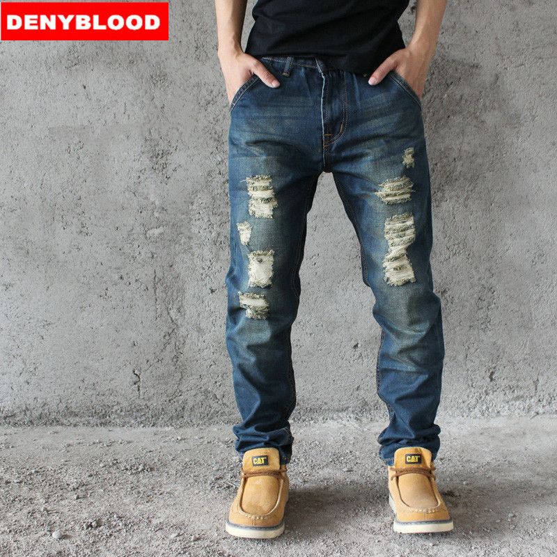 mens distressed jeans ripped