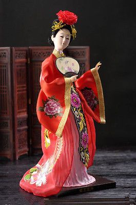 Oriental Broider Doll,Chinese Old style figurine China doll with lantern