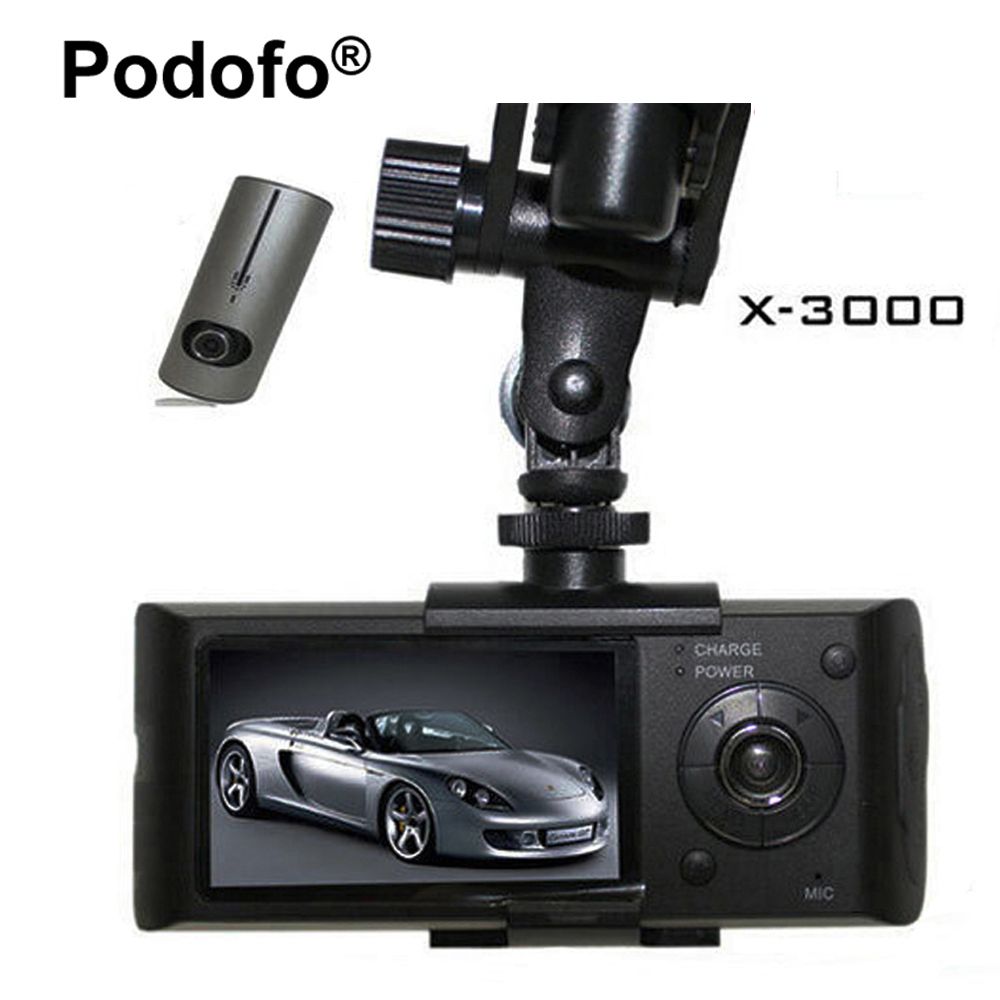 Dual Lens Car DVR X3000 R300 Dash Camera With GPS G Sensor Camcorder