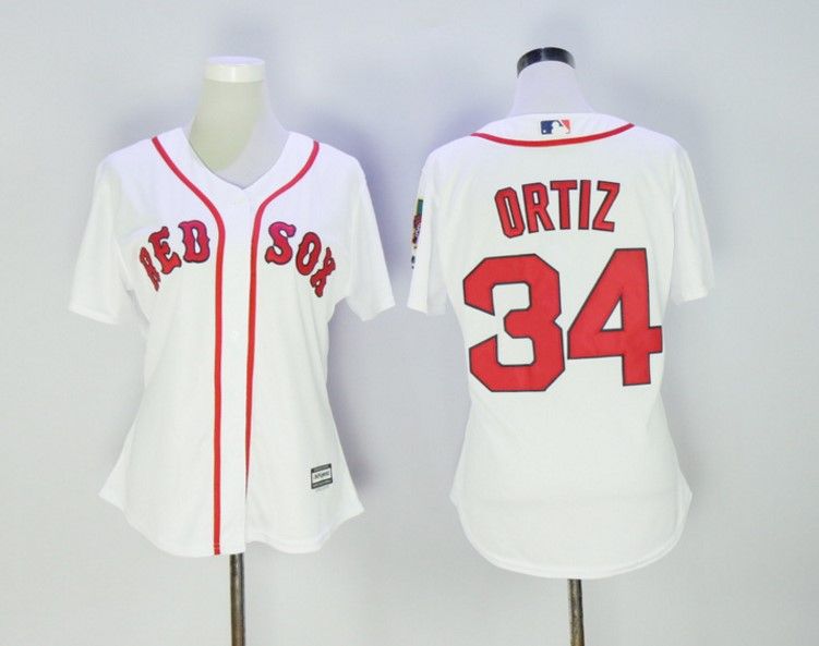 2017 Womens Boston Red Sox Jersey 34 David Ortiz Lady Girls Home