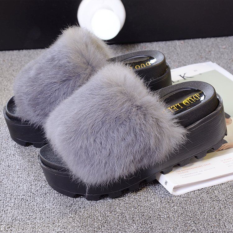 Acquistare Donne Ragazze Inverno Pantofole In Pelliccia Di Volpe Slip On  Platform Flat Farrah Gomma Slider Slider Mules Fur Slipper Sandals Scarpe  Economico | Consegna Veloce E Qualità | It.Dhgate