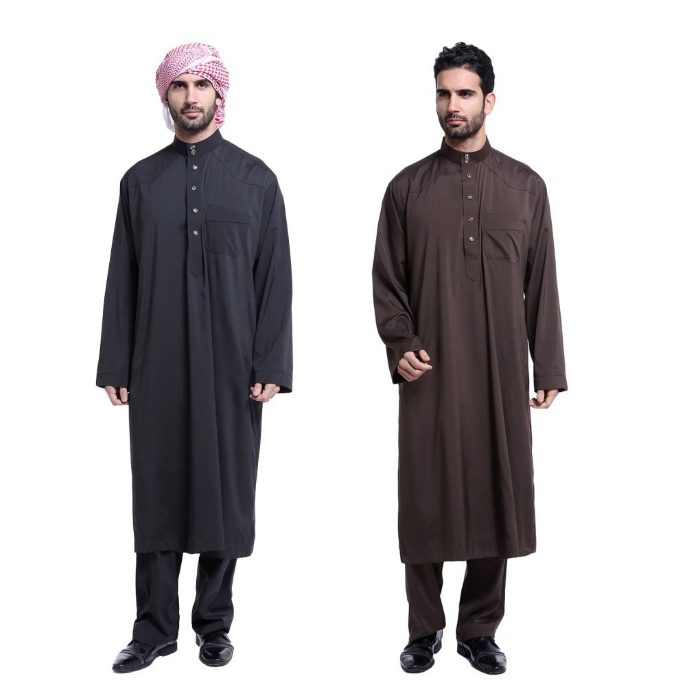 de moda para hombres Hombres Kaftan Jubba Thabe White Abaya Ropa árabe Hombre Ropa