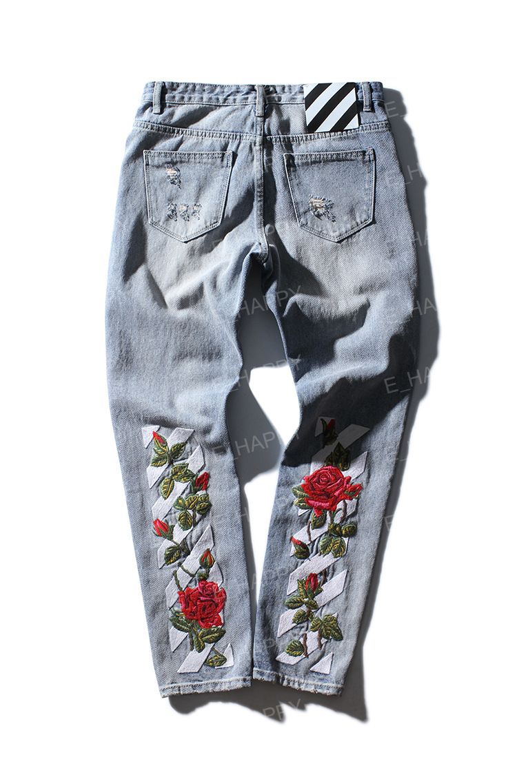 off white denim rose