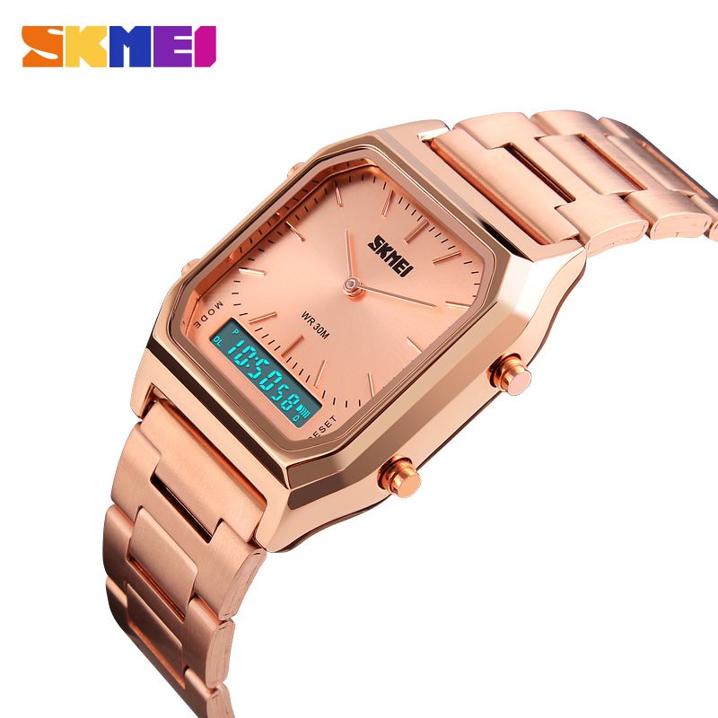 skmei rose gold watch