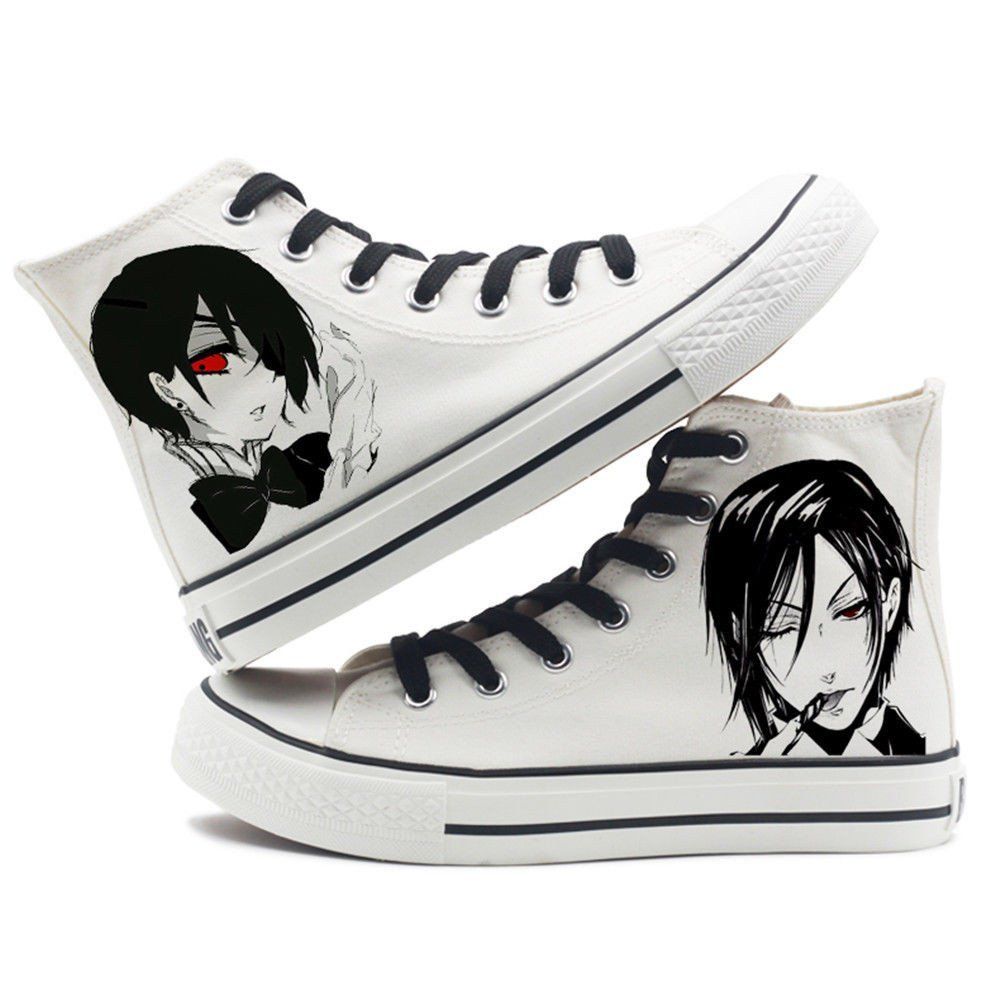 2019 Kukucos Anime Black Butler Kuroshitsuji Ciel And Sebastian Cosplay Luminous Canva Shoes Leisure Painted Colourful Sneakers From Kukucos 44 66