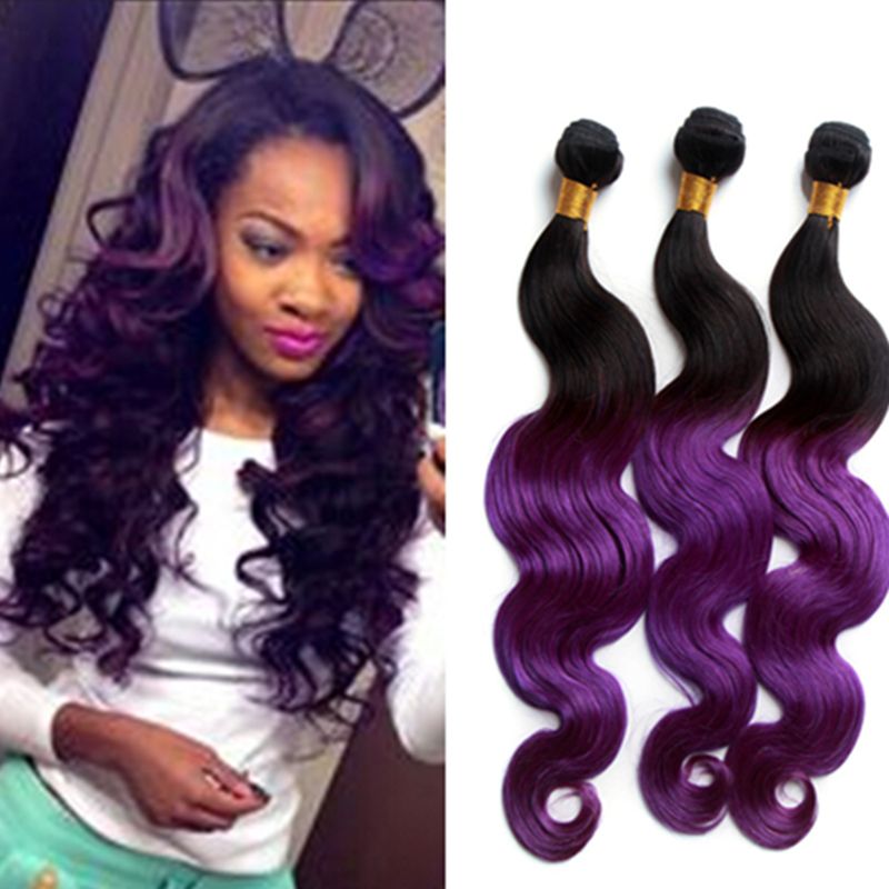Malaysian ombre purple body wave Hair Bundles black and purple ombre hair Two Tone 1B purple Human Hair Bundles 300g/bundle free shipping Malaysian ombre purple body wave Hair Bundles black and purple ombre hair Two Tone 1B purple Human Hair Bundles 300g/bundle free shipping