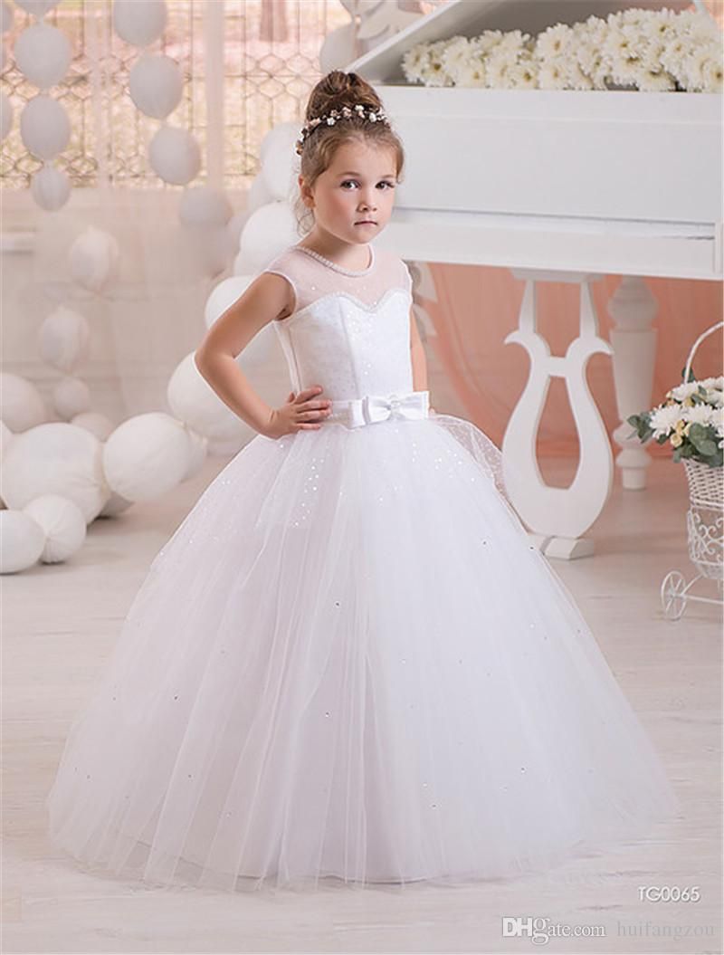 Compra Bling Bling Lentejuelas Encaje Flor Vestidos De Flores Para Bodas  Sin Mangas Con Cordones Espalda Niños Viste Vestido Blanco Para Comunión  Boda Barato | Entrega Rápida Y Calidad | Es.Dhgate