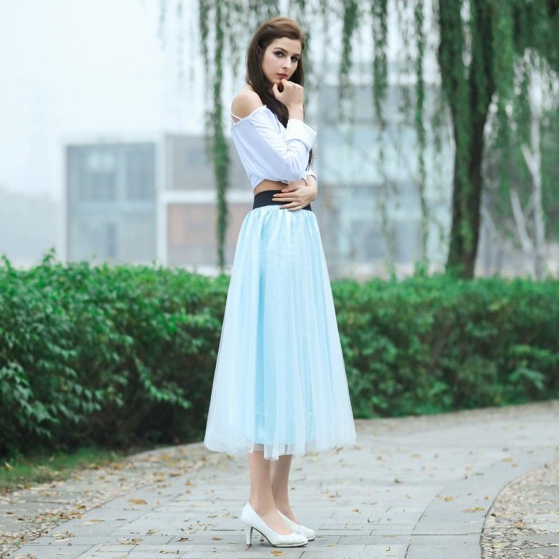 womens mid length tulle skirt