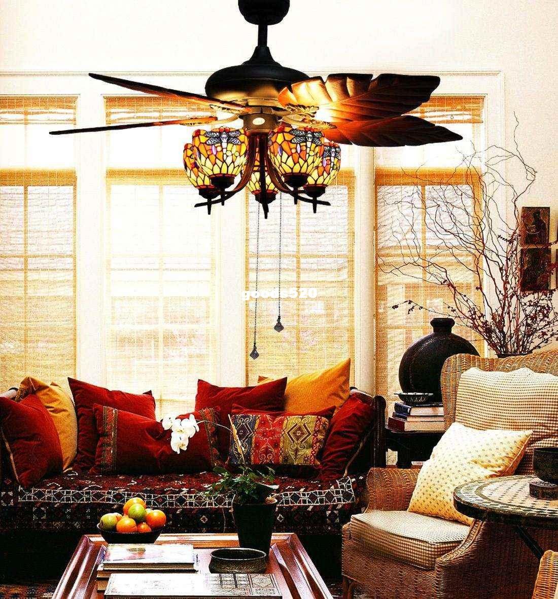 2019 Makenier Vintage Tiffany Stained Glass Dragonfly Uplight Ceiling Fan Light Kit From Goods520 569 85 Dhgate Com