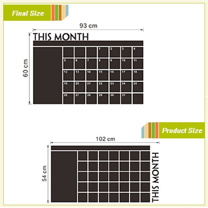 Compre Planificador De Mes Pizarra Pegatinas De Pared Decoraciones