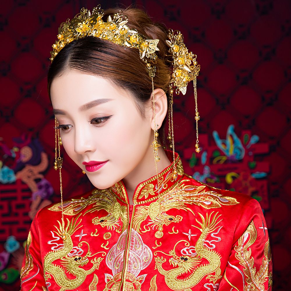 2020 New Classical Gold Color Chinese Traditional Hair Jewelry