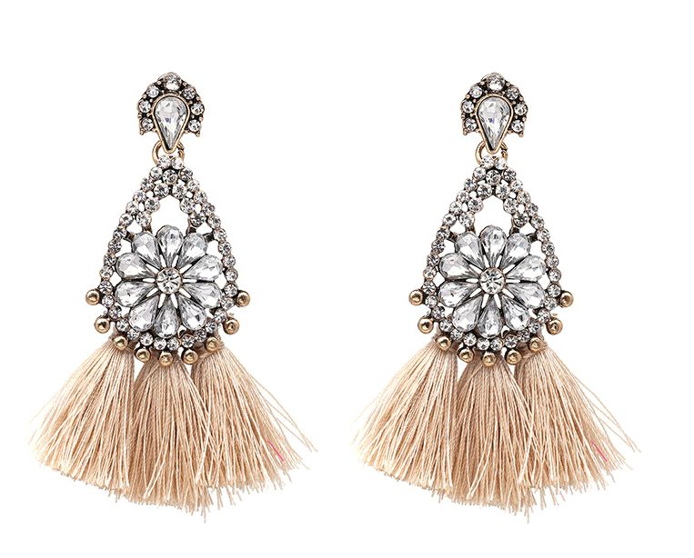 Unique tassel jewelry boho earrings Delicate chain earrings Long tassel earrings Pink tassel earrings Silk tassel dangle drop earrings